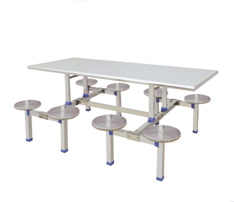 FH21-7903 不锈钢八位圆凳连体餐桌椅