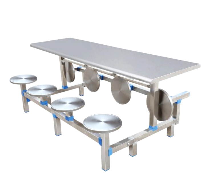 FH21-7904 不锈钢八位圆凳翻板餐桌椅