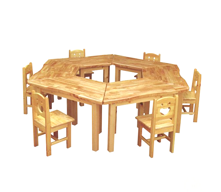 FH21-6604 六角组合实木桌