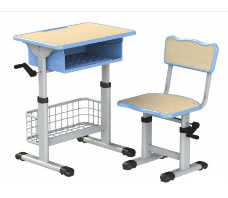 FH21-KZ056 注塑包边手摇式学生课桌椅