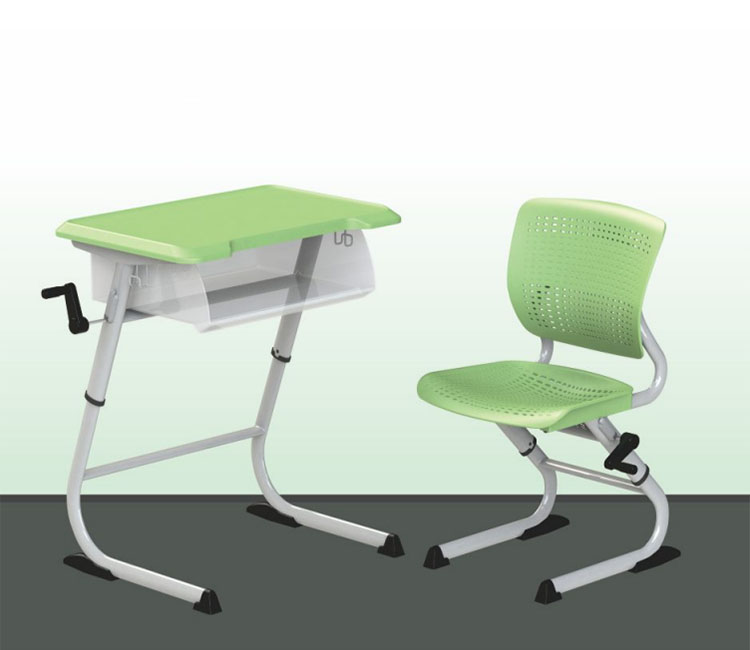 FH21-KZ039 塑料手摇式学生课桌椅